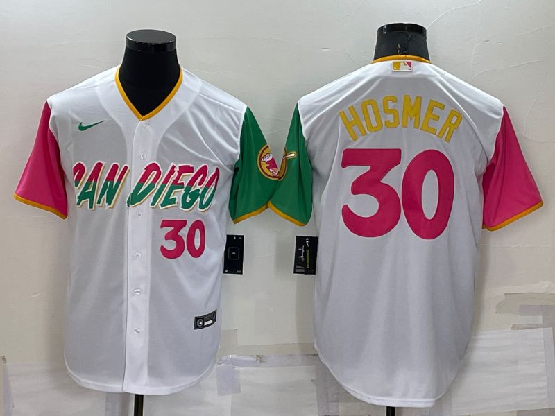 Men San Diego Padres 30 Hosmer White City Edition Game Nike 2022 MLB Jersey